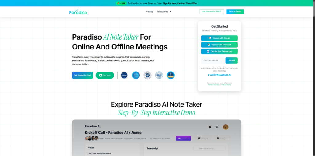 ai note taker paradiso ai